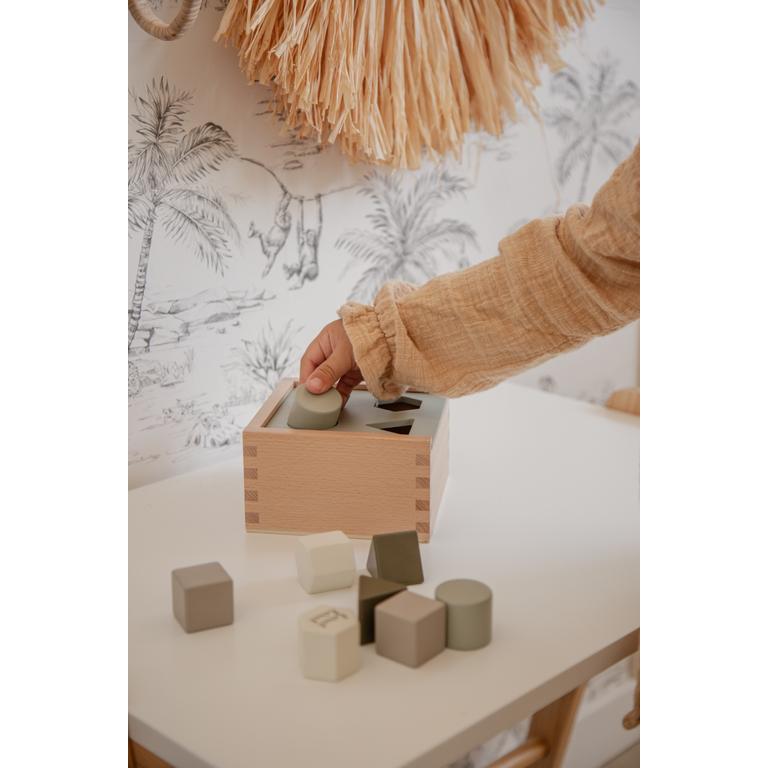 Label Label Olijfgroen Houten Vormenstoof
