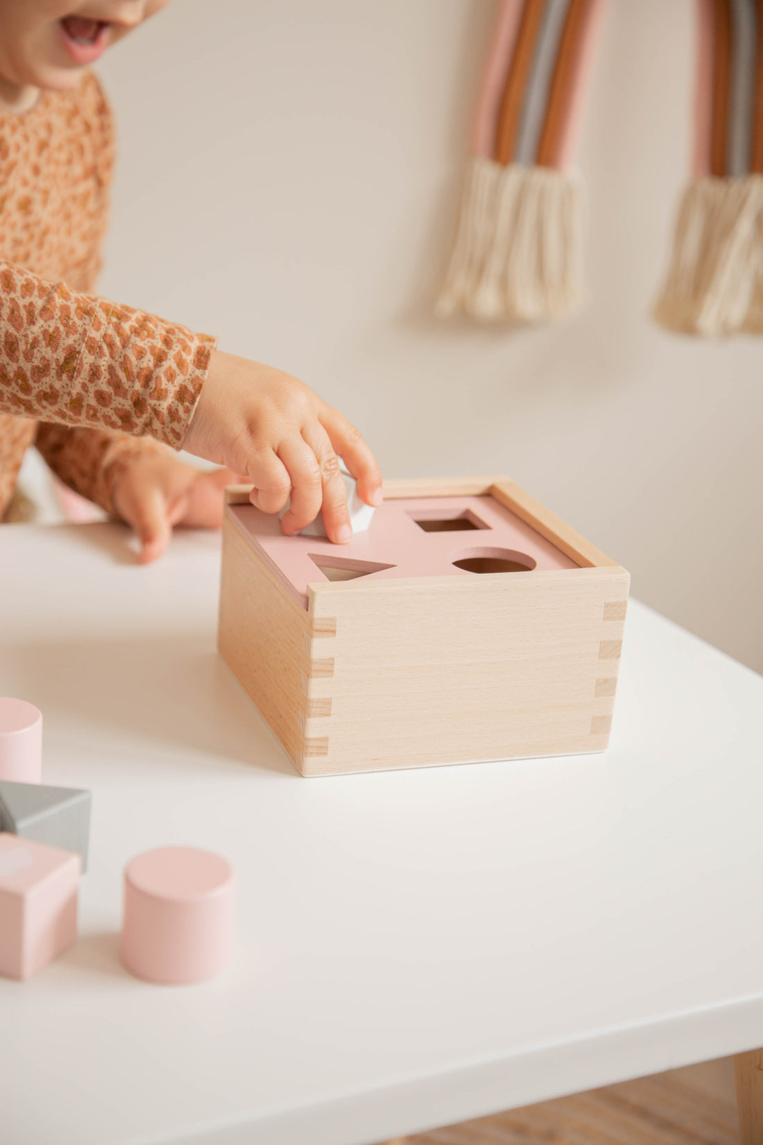 Label Label Roze Houten Vormenstoof