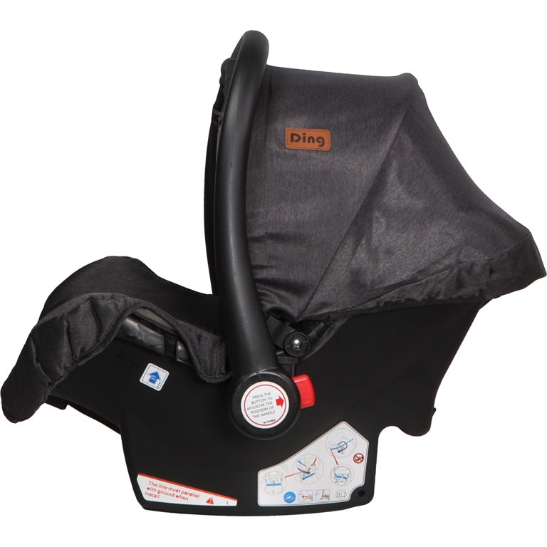Ding Liam Zwart/Antraciet 3-in-1 Combi Kinderwagen Incl. Autostoel