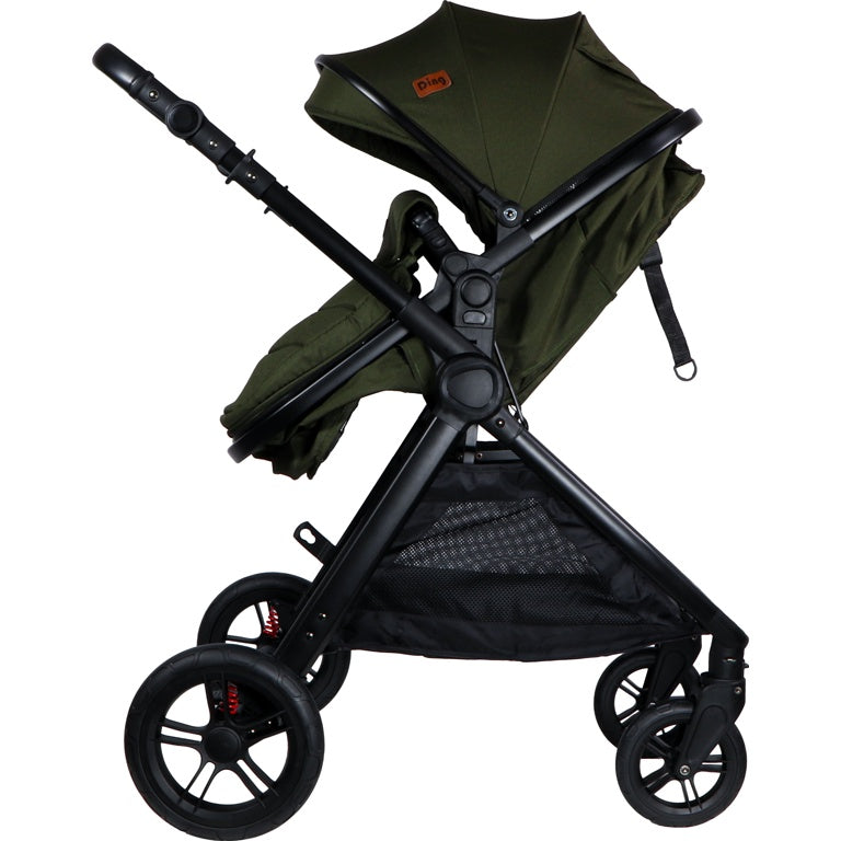 Ding Liam Forest Green 3-in-1 Combi Kinderwagen Incl. Autostoel