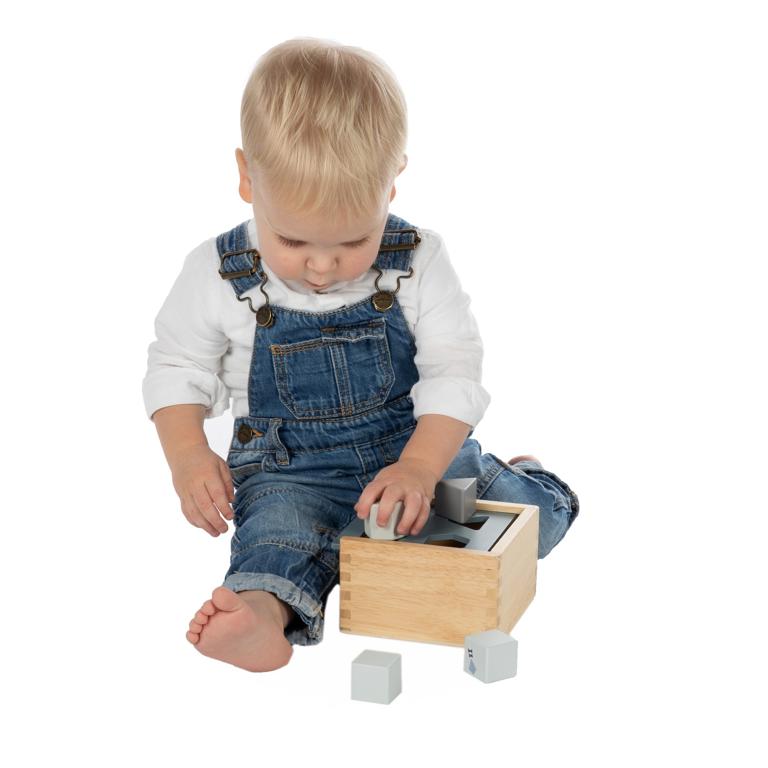 Label Label Blauw Houten Vormenstoof