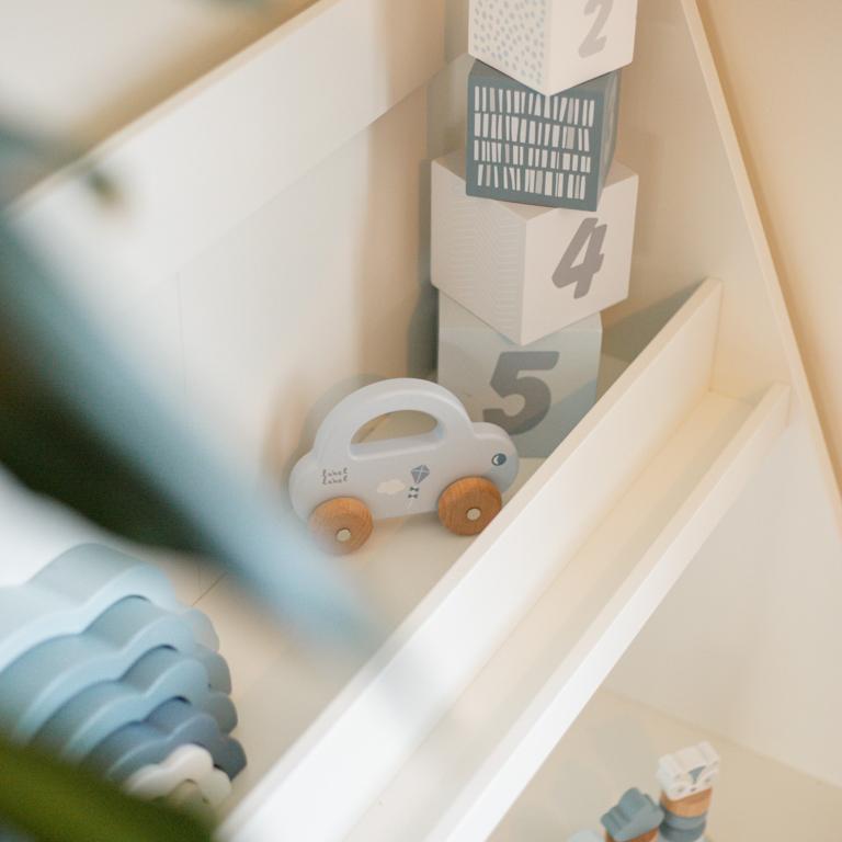 Label Label Blauw Houten Speelgoed Auto