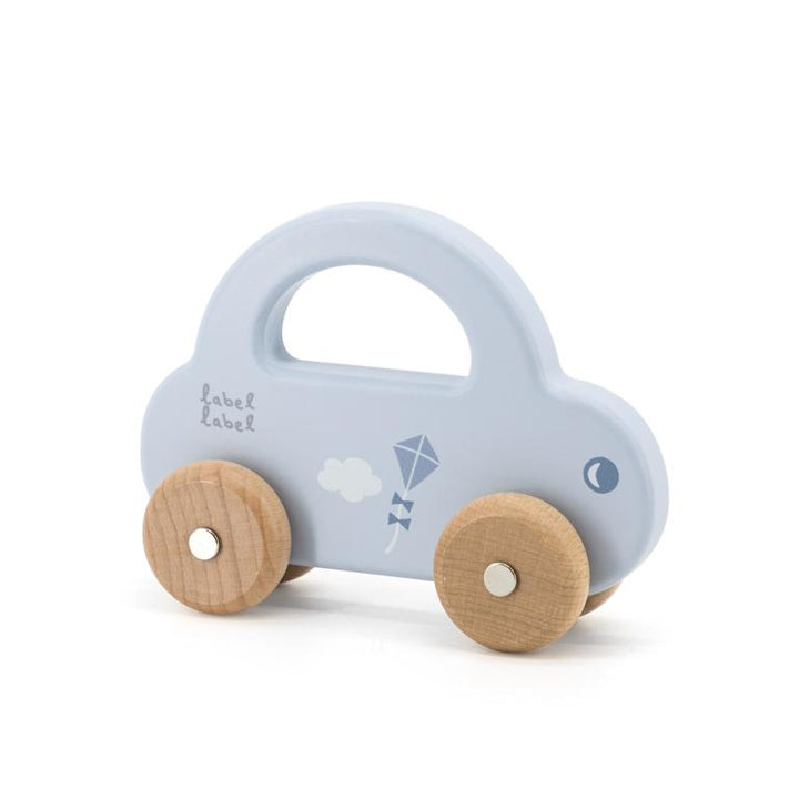 Label Label Blauw Houten Speelgoed Auto