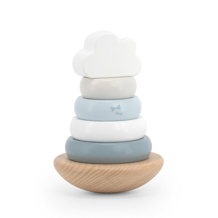 Label Label Blauw Houten Tuimelring Piramide