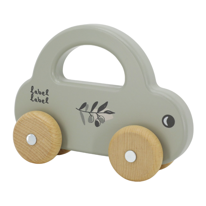 Label Label Olijfgroen Houten Speelgoed Auto