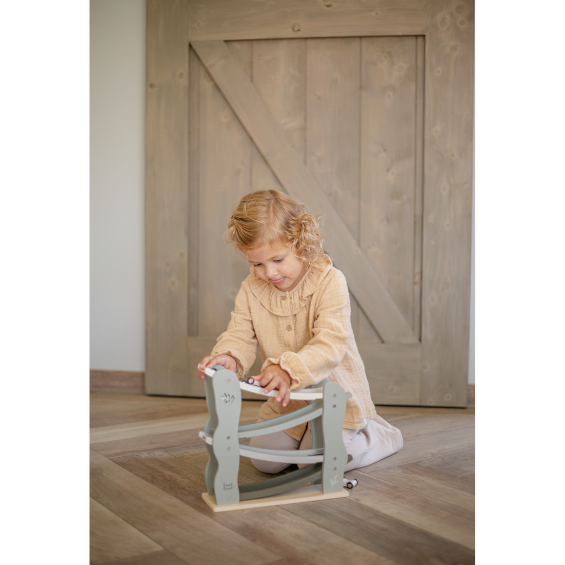 Label Label Olijfgroen Houten Autobaan